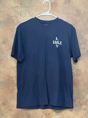 American Eagle Outfitters Navy Short-Sleeve Logo Tee